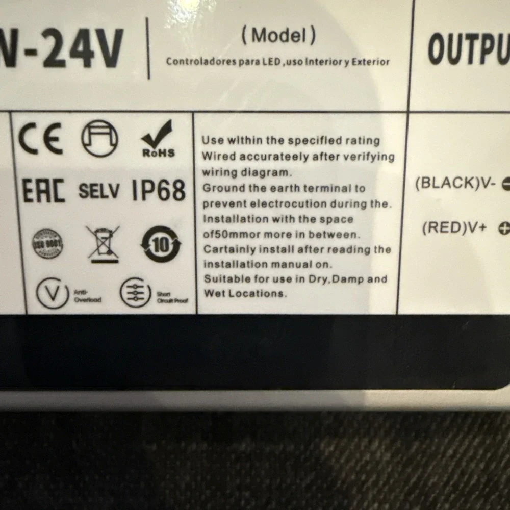 DM-200W-24V power supply and transformer for LED lighting systems